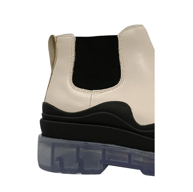 PAULA Bi-Color Leather Ankle Boots