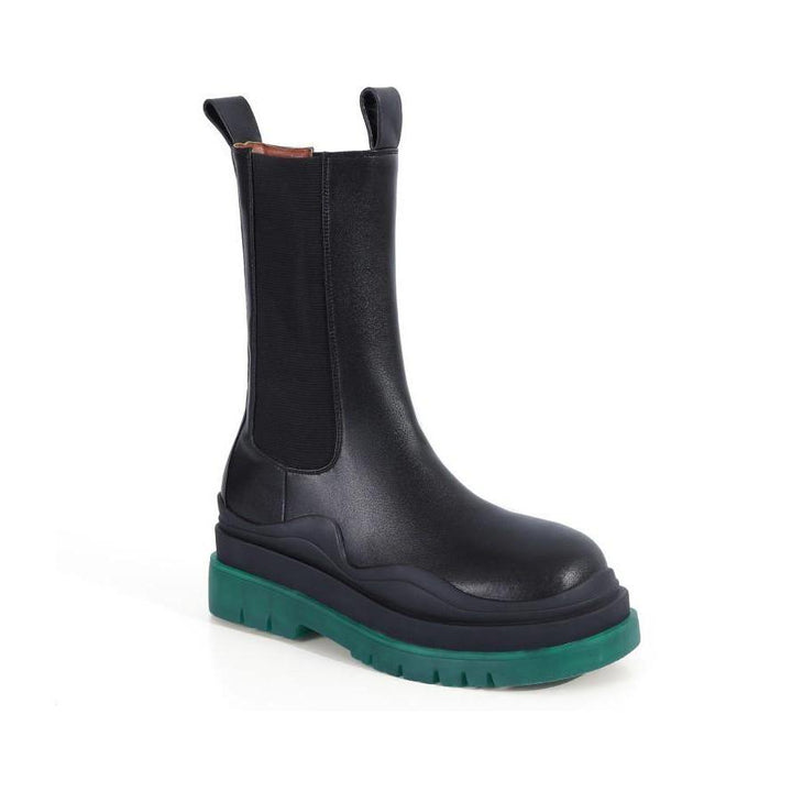 PAULA Basic Bi-Color Leather Ankle Boots - ithelabel.com