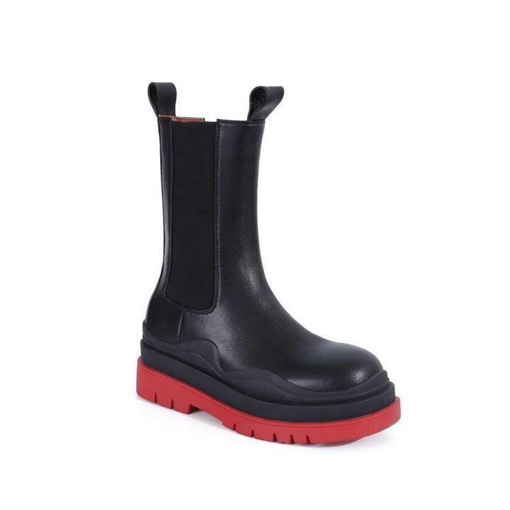PAULA Basic Bi-Color Leather Ankle Boots - ithelabel.com