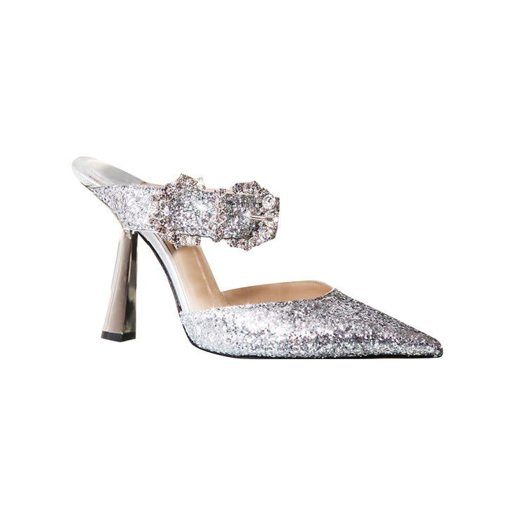 POMCA Diamante Buckled Mules Sandals
