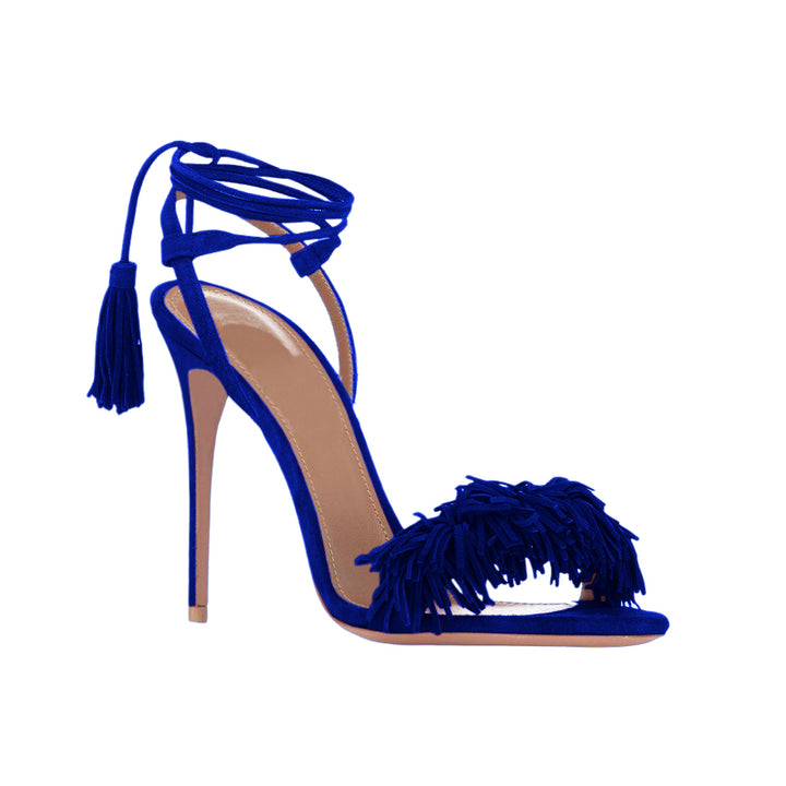 POM POM Tassel and Fringe Sandals - 10.5 cm