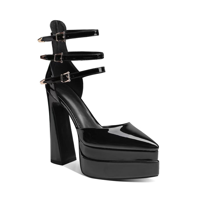 QEIVA Block Heel Platform Sandals