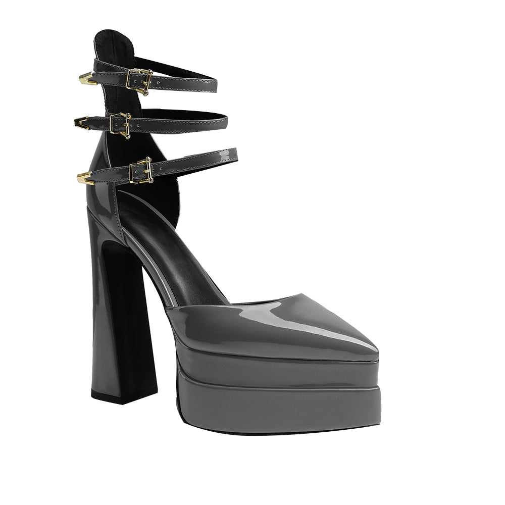 QEIVA Block Heel Platform Sandals