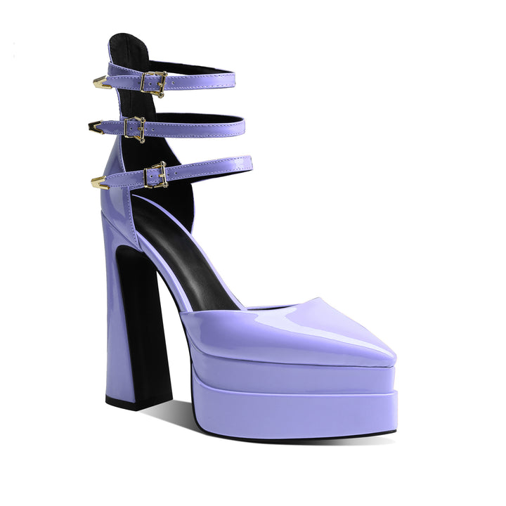 QEIVA Block Heel Platform Sandals
