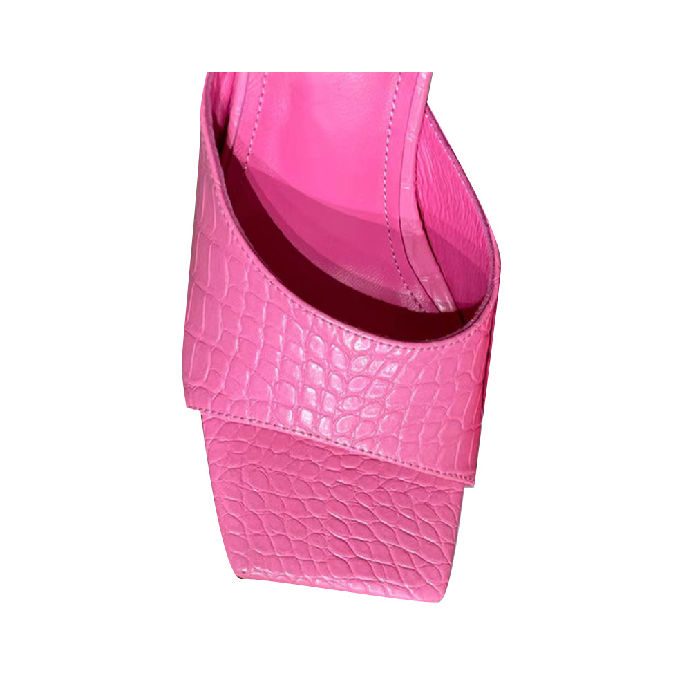 RADIA Block Heel Leather Mules Sandals
