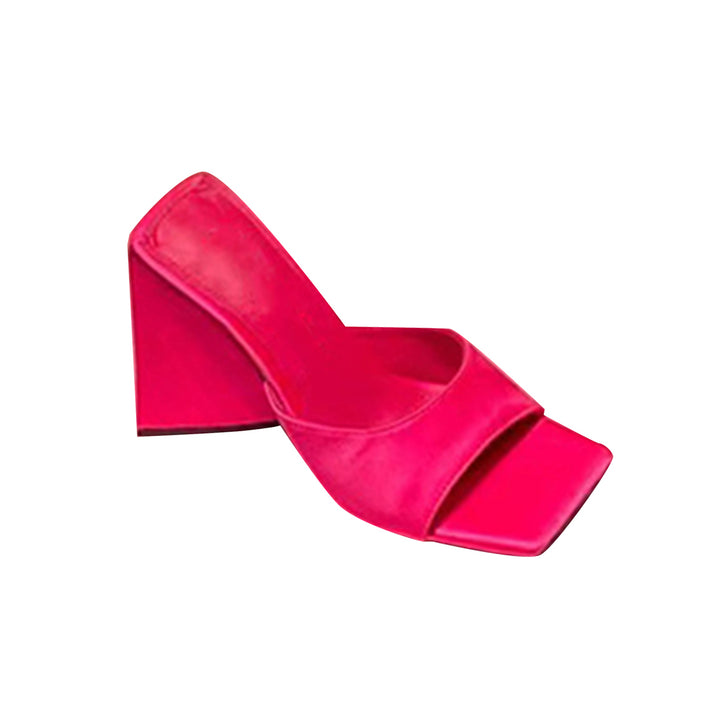 RADIA Block Heel Satin Mules Sandals