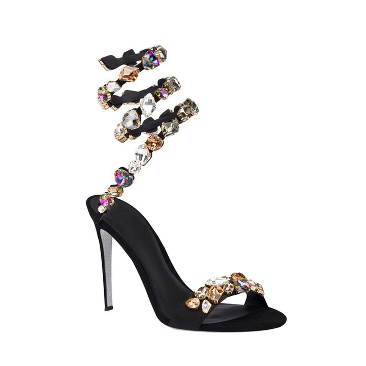 RADUI Diamante Wrap High Heel Sandals - 10cm