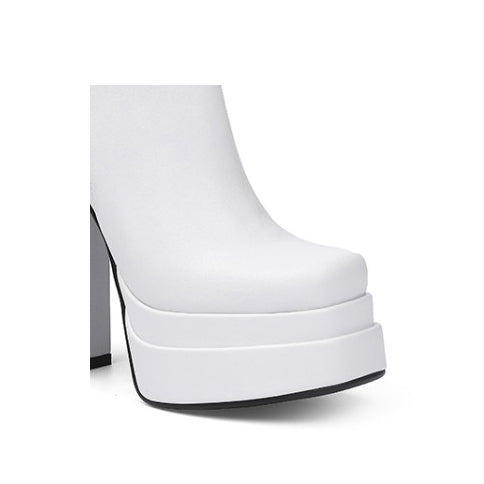 RAFEV Block Heel Platform Ankle Boots