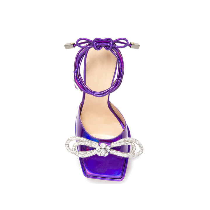 RANCY Diamante Bow Lace Up High Heel Sandals