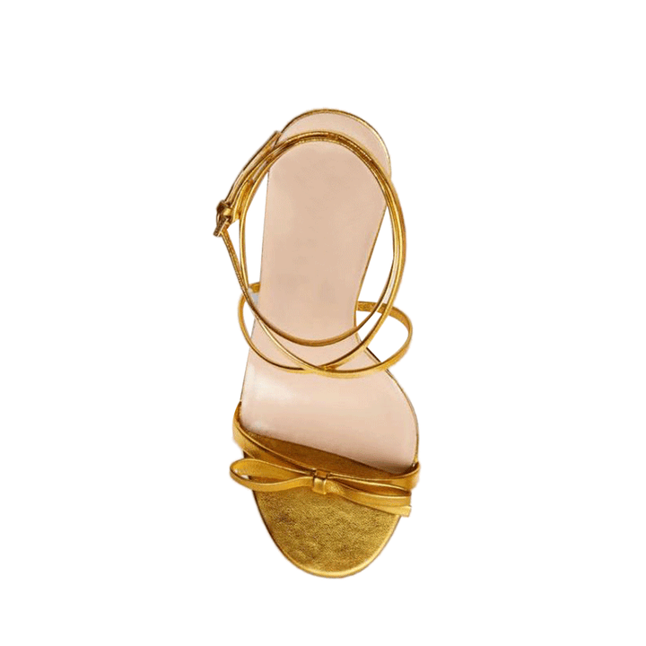 REAID Snake Embellished Ankle Strap High Heel Sandals
