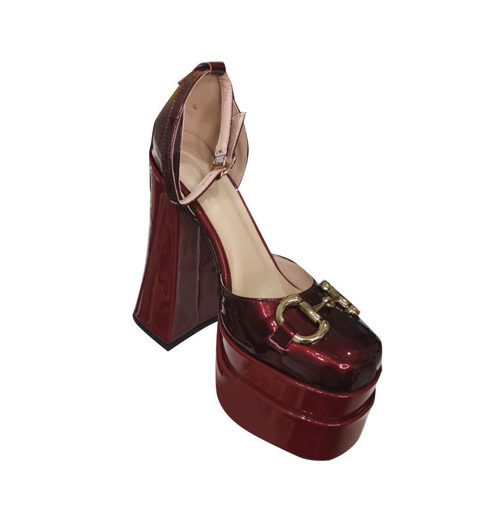 RLKIN Ankle Strap Block Heel Platform Sandals