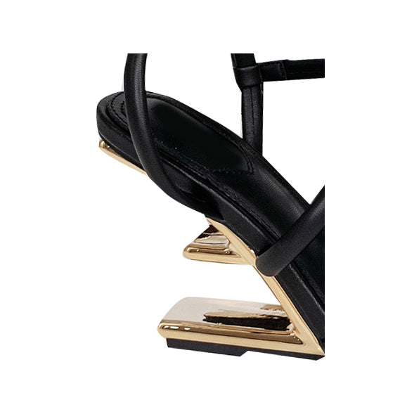 RMIOA Ankle Strap Sculptured Heel Sandals