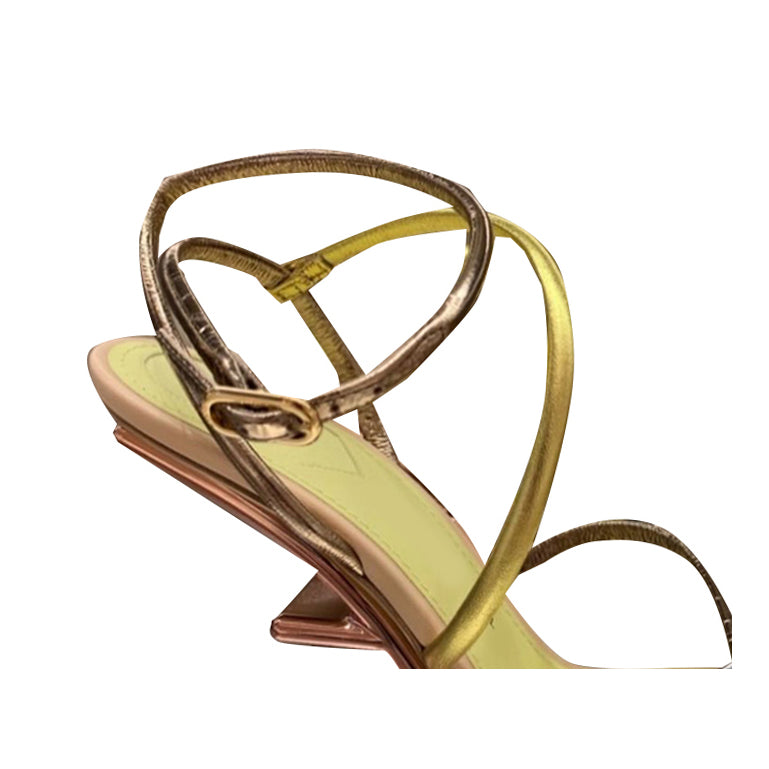 RMIOA Ankle Strap Sculptured Heel Sandals