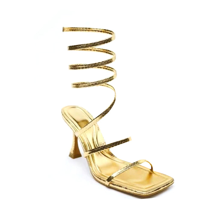 RMOES Ankle Wrap Mid Heel Sandals