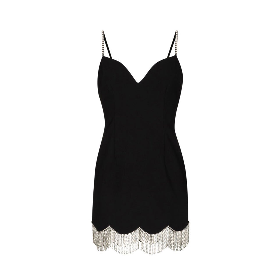 SAMNE Diamante Fringed Evening Dress Gown