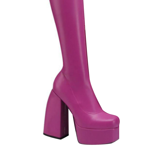 SARUB Block Heel Platform Over The Knee Boots