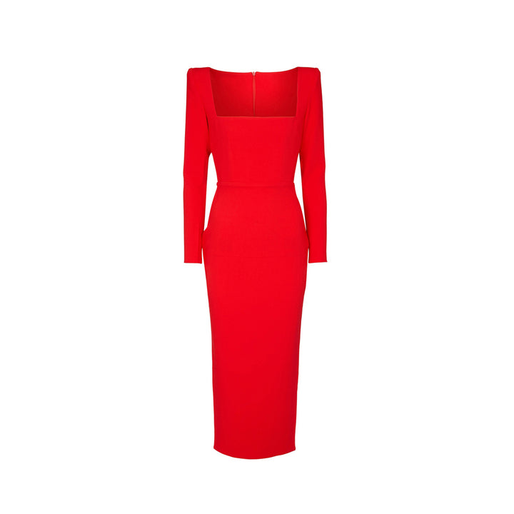 SATUN Square Collar Long Sleeves Evening Dress Gown