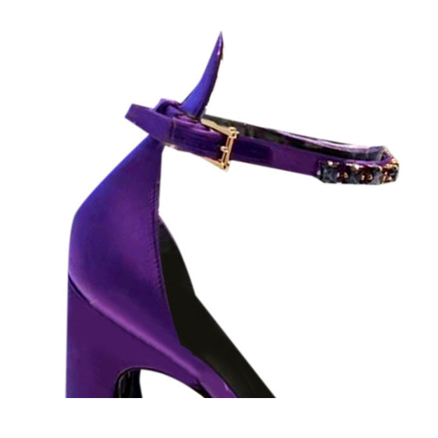 SEUNO Ankle Strap Block Heel Platform Sandals