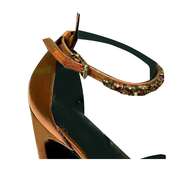 SEUNO Ankle Strap Block Heel Platform Sandals