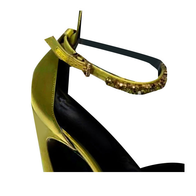 SEUNO Ankle Strap Block Heel Platform Sandals