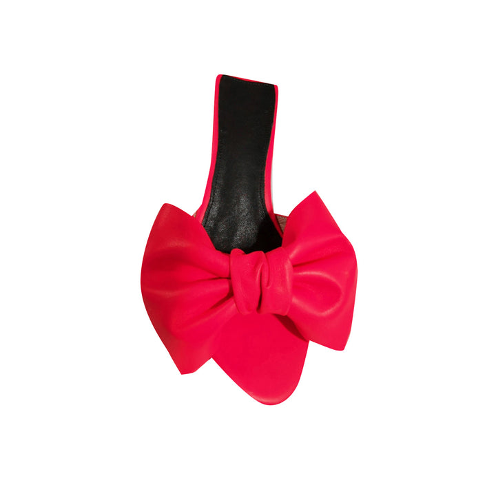 SIFIO Bow Embellished Leather Mules Sandals