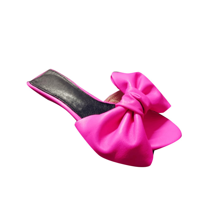 SIFIO Bow Embellished Leather Mules Sandals