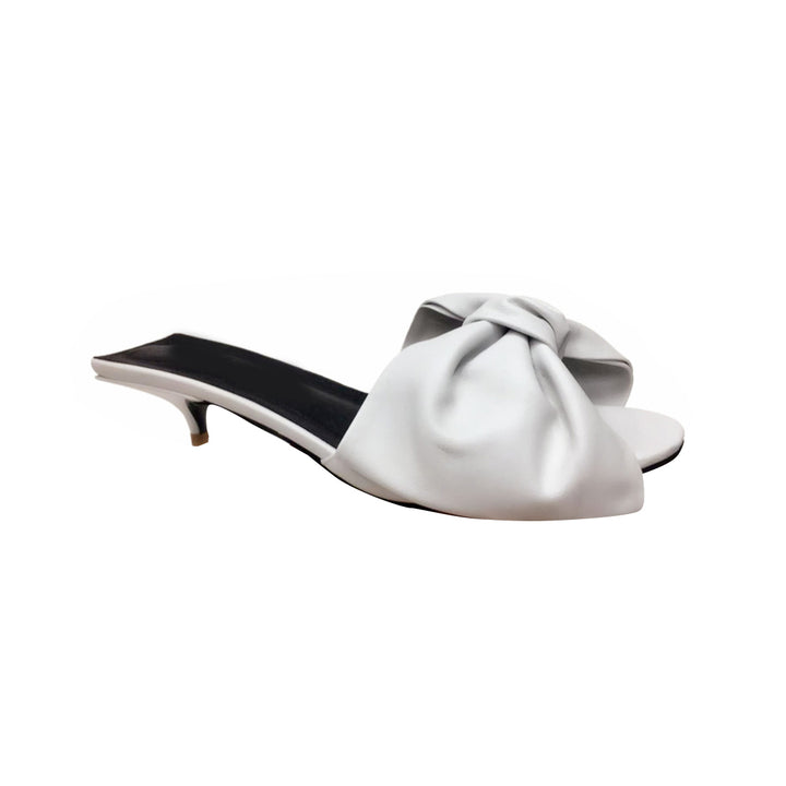 SIFIO Bow Embellished Leather Mules Sandals