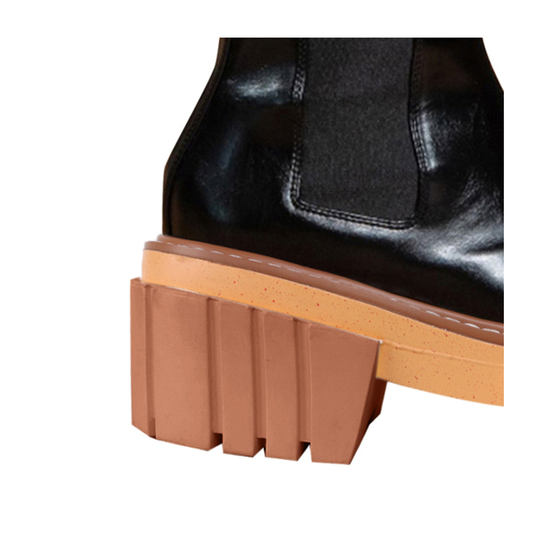 SIKIO Leather Platform Ankle Boots - ithelabel.com