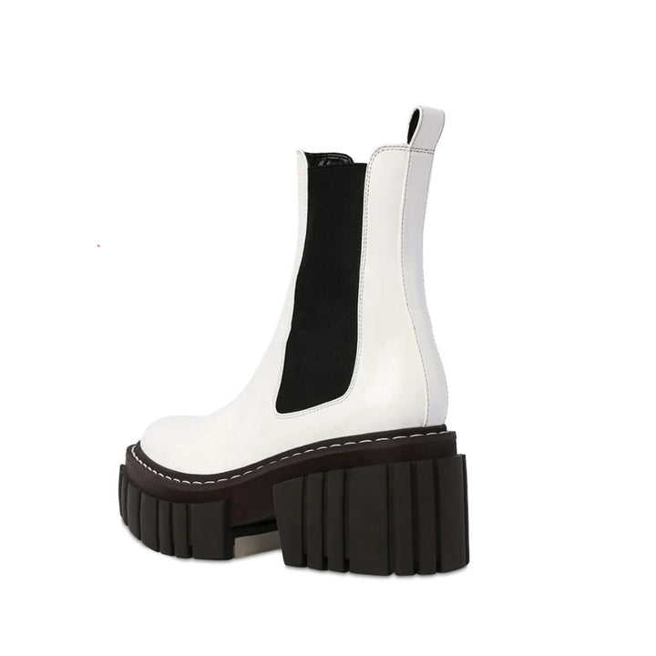 SIKIO Leather Platform Ankle Boots - ithelabel.com