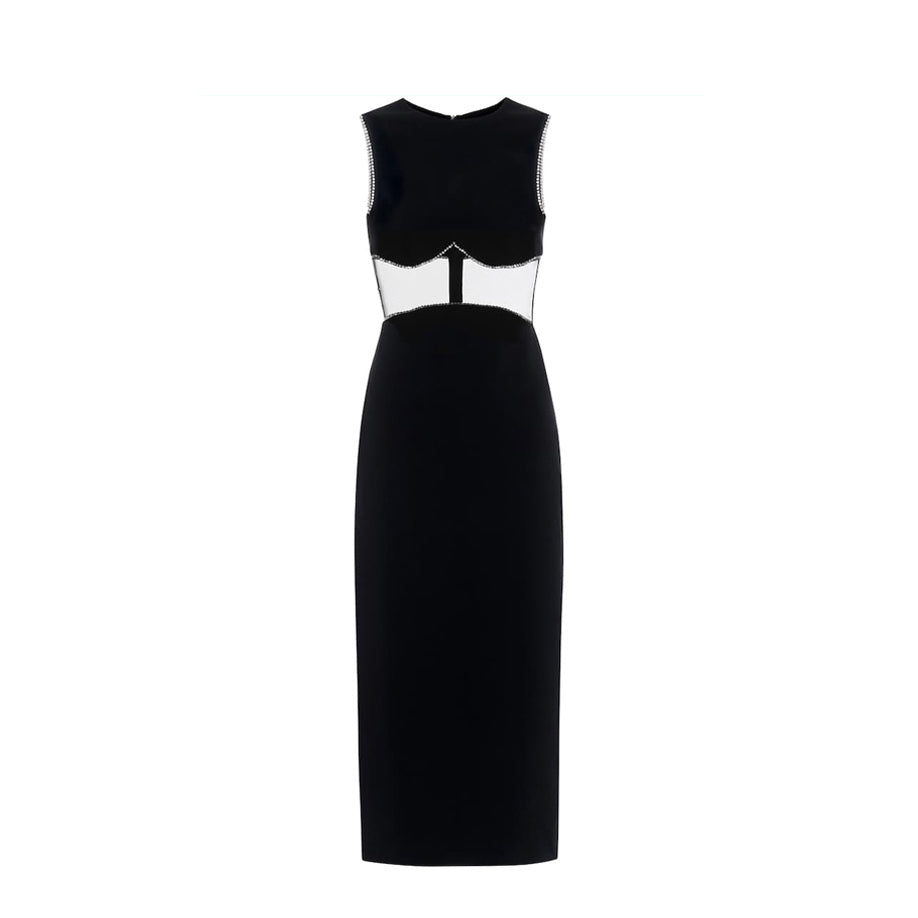 SIKIV See Through Midi Evening Dress Gown