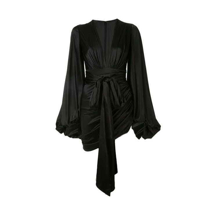 SIRFA Deep V Mini Evening Dress Gown