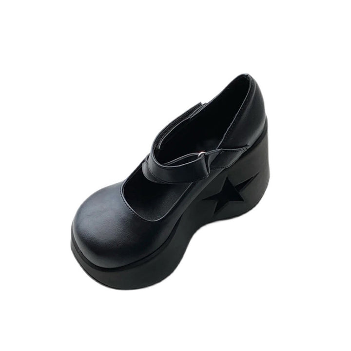 SNAMU Star Detailed Platform Mary Janes Shoes