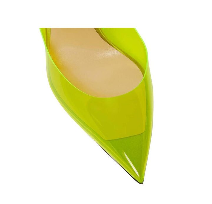 SUNRM Diamante PVC High Heel Mules Sandals