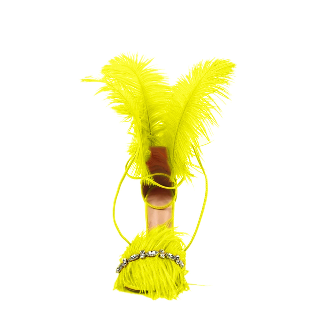 SUTEV Diamante Feather High Heel Sandals