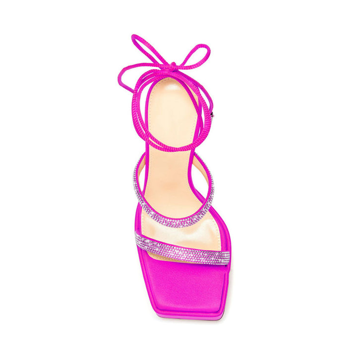 UNLEV Diamante Lace Up Platform Sandals