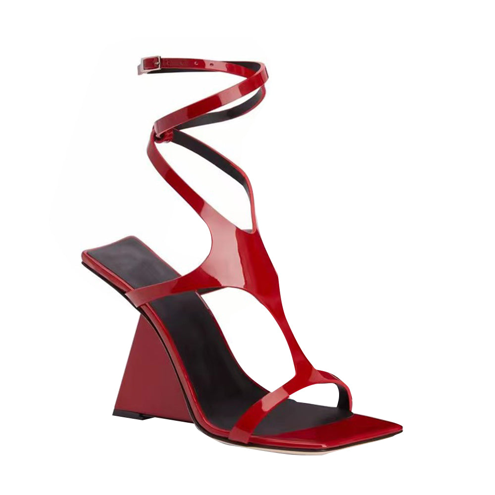 VALRU Ankle Strap Wedged Heel Sandals