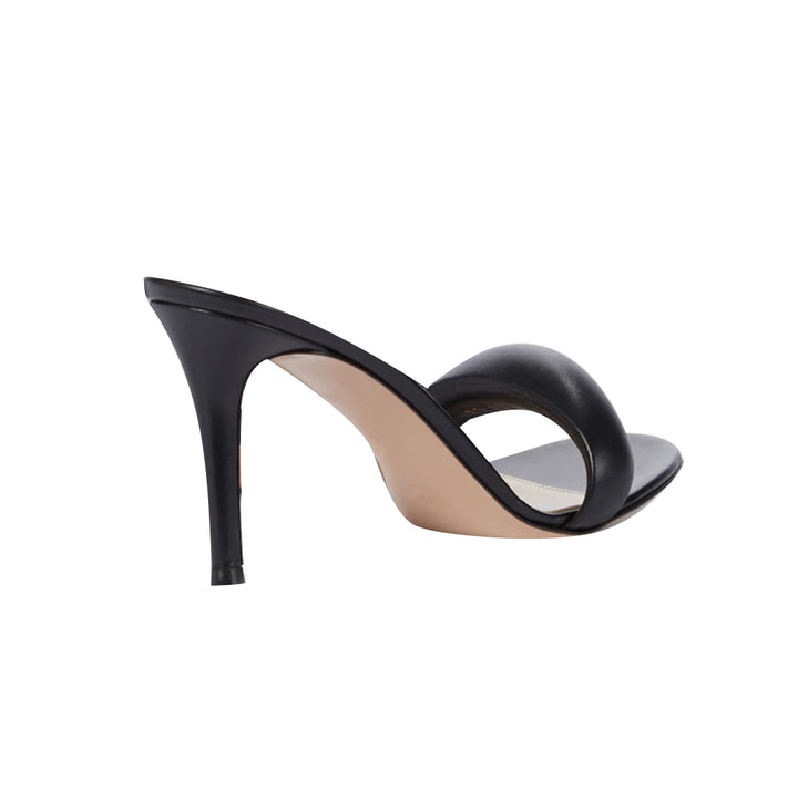 VEBIA Leather Mid Heel Mules Sandals