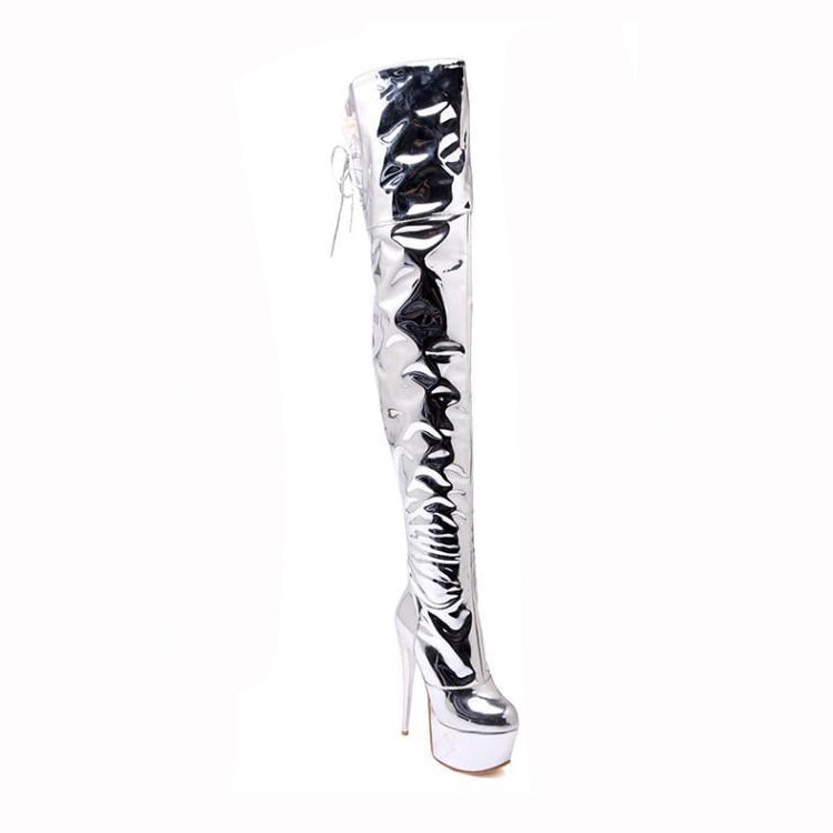 VIEKA Stiletto High Heel Over The Knee Platform Boots