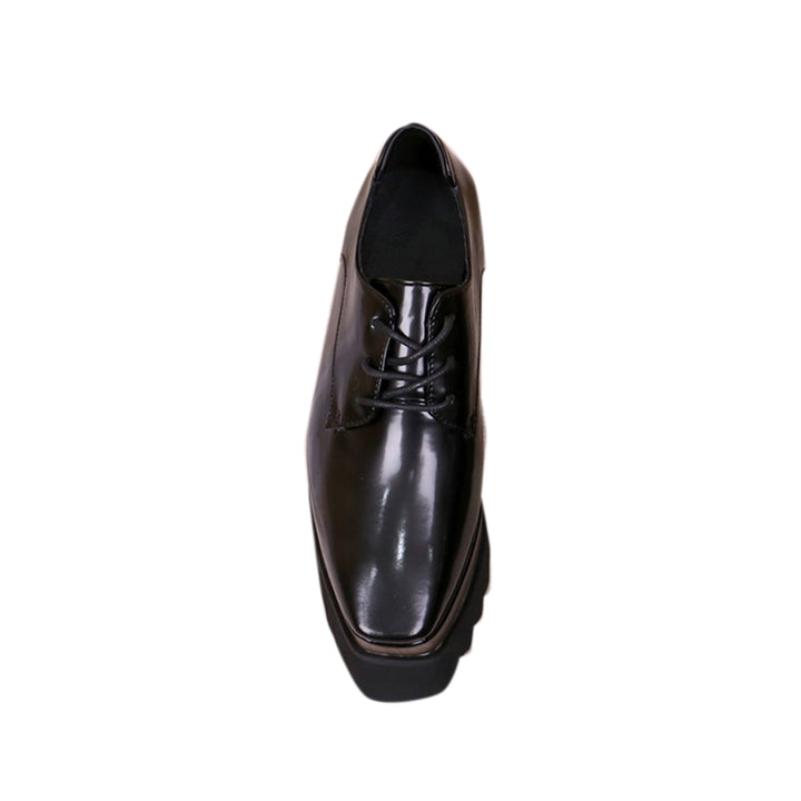 WEMER Lace Up Leather Oxford Platform Sneakers