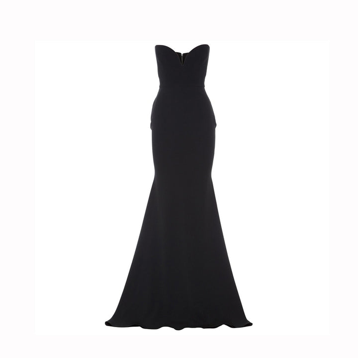 WIDIA Ruffled Hem Tube Evening Dress Gown