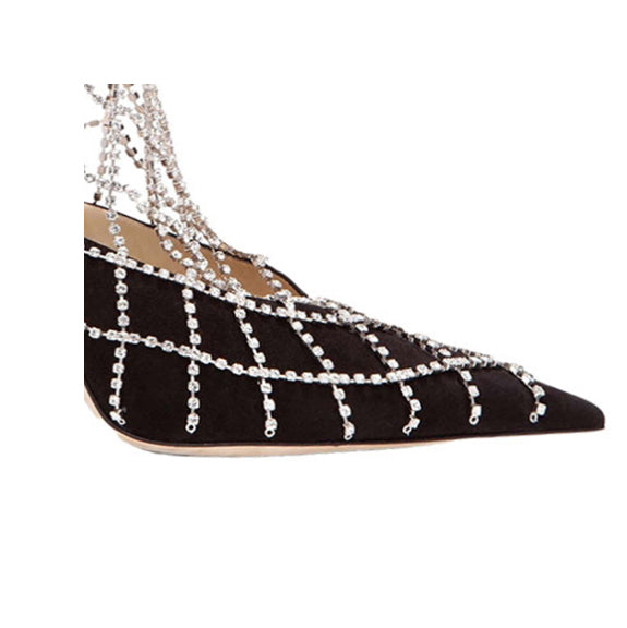 XENAL Diamante Fringed High Heel Sandals - 9cm