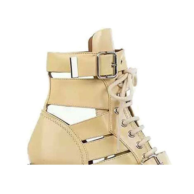 KUNIX Cut Out Biker Ankle Western Cowboy Boots - ithelabel.com