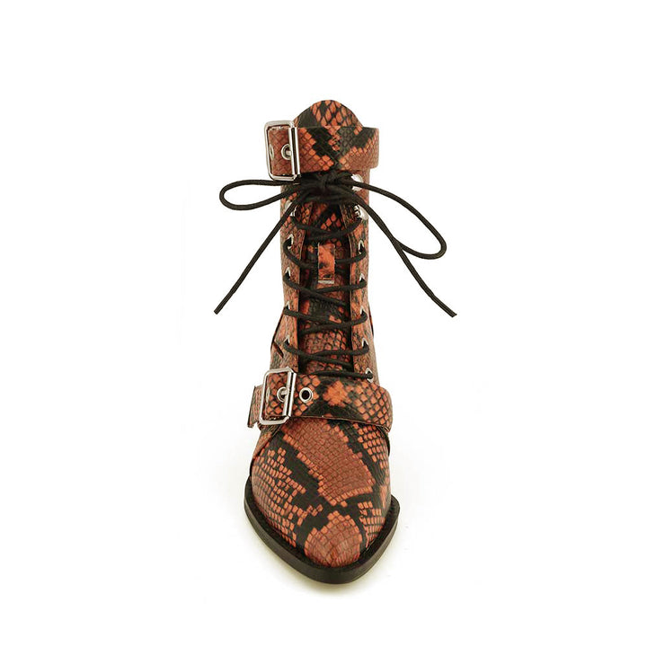 KUNIX Printed Cut Out Biker Ankle Western Cowboy Boots - ithelabel.com