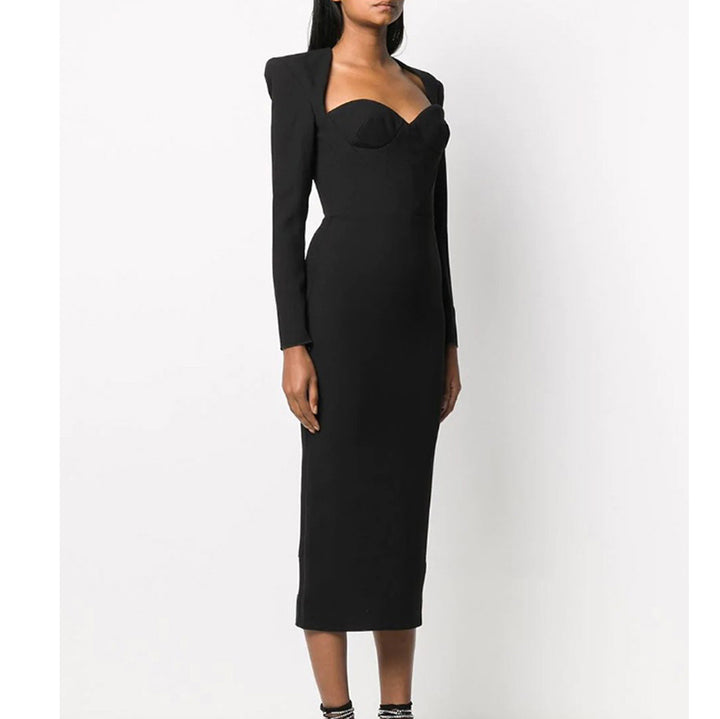 SKINA Long Sleeves Evening Dress Gown