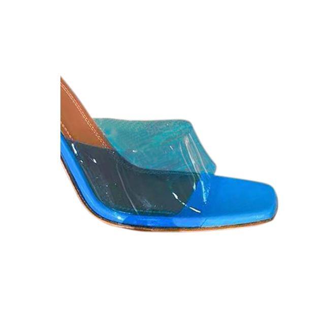 ALIKA PVC High Heel Naked Mules Sandals - ithelabel.com