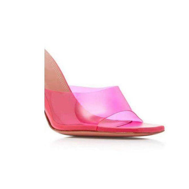 ALIKA PVC High Heel Naked Mules Sandals - ithelabel.com