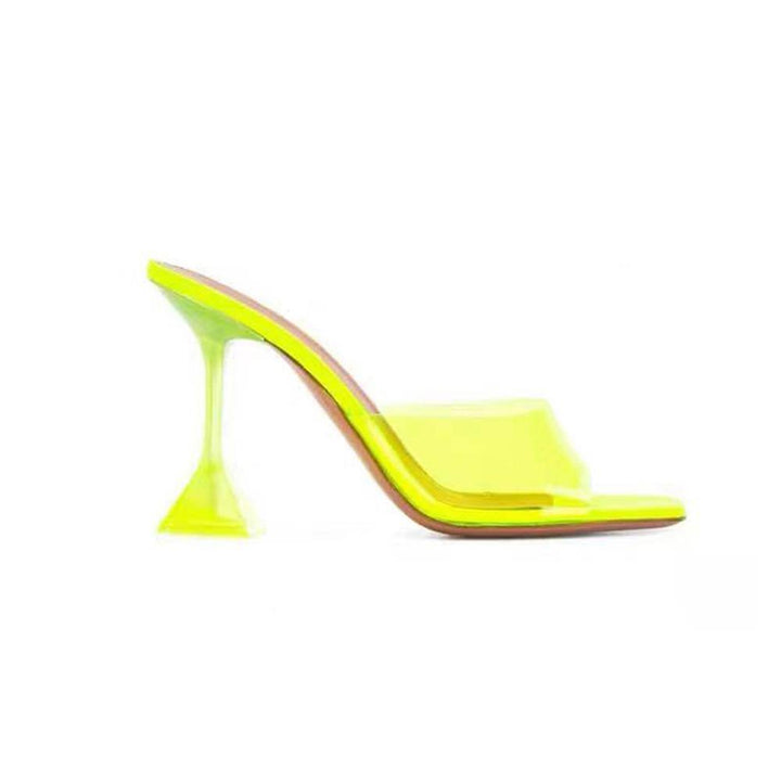 ALIKA PVC High Heel Naked Mules Sandals - ithelabel.com
