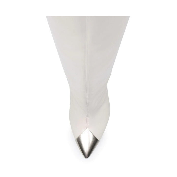 CARIF Metal Plated Leather Knee High Boots
