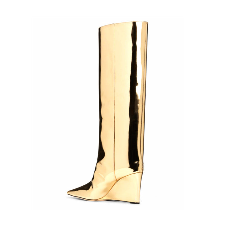 CUSIA Wedged Heel Knee High Boots