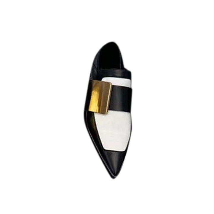 DIRCA Metal Embellished Leather Flat Loafers